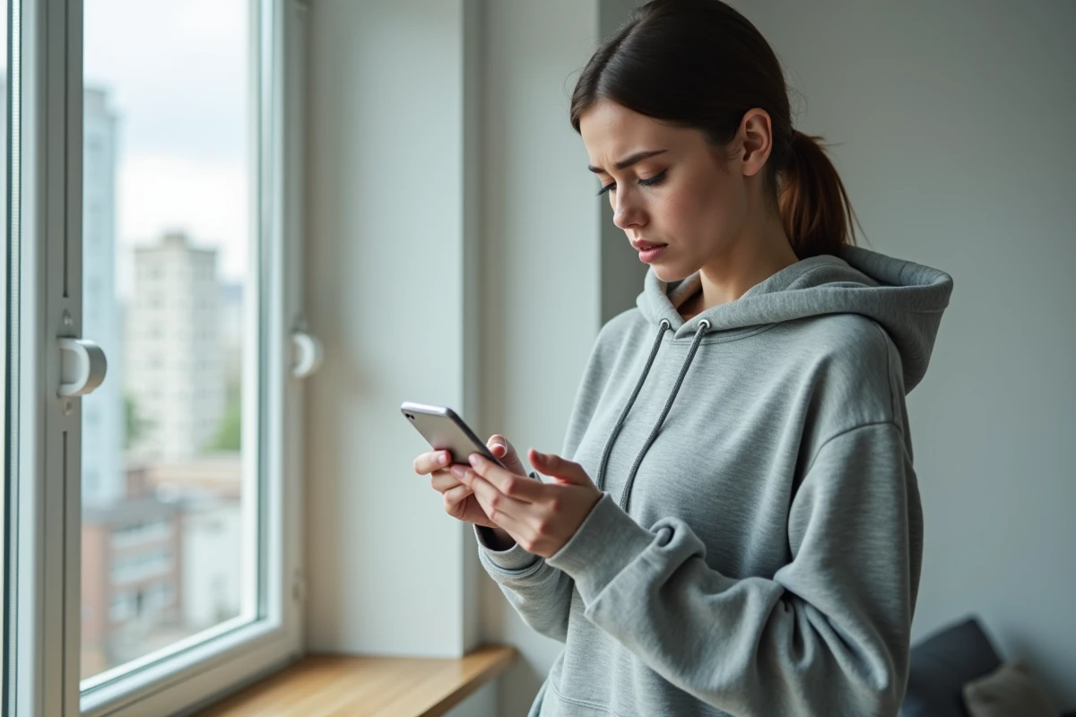 Jeune femme utilisant l'authentification à deux facteurs sur son smartphone pour sécuriser son compte
