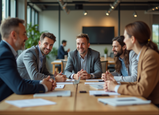 Améliorer communication : conseils pratiques pour réussir Groupe divers d'adultes en réunion de travail en bureau
