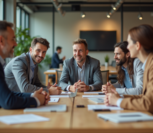 Améliorer communication : conseils pratiques pour réussir Groupe divers d'adultes en réunion de travail en bureau