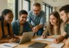 Groupe d'étudiants universitaires à Lens en classe moderne