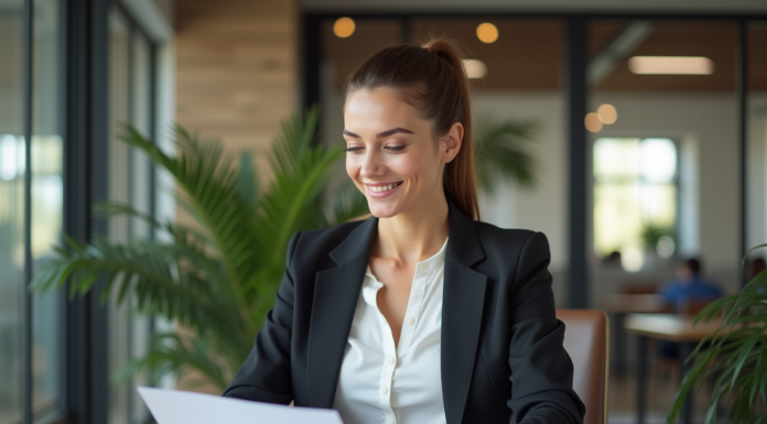 Meilleurs métiers: gagner 4500 € par mois ? Découvrez les opportunités Femme confiante au bureau en coworking moderne
