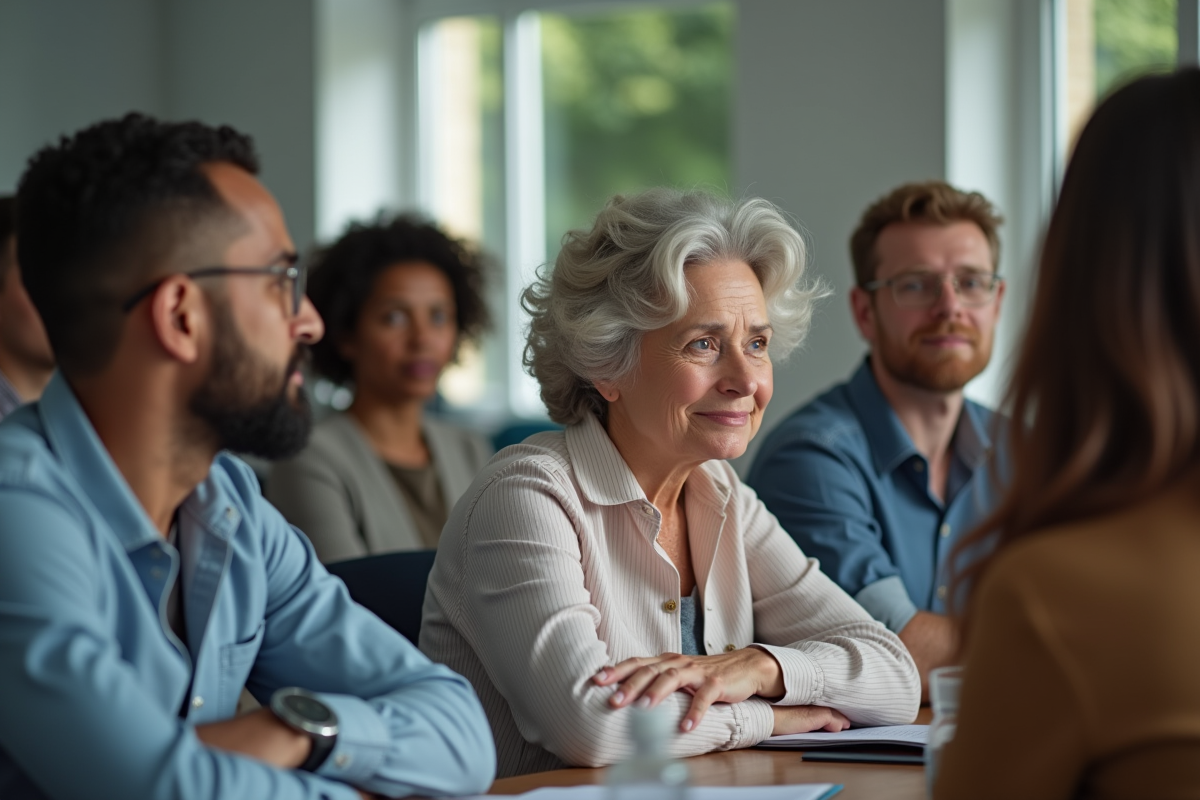 Groupe d adultes participant à une formation en classe