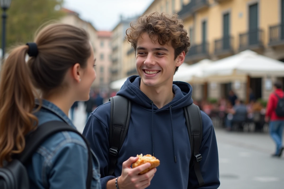 Jeune espagnol discutant lors d