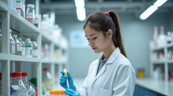 Méthodes en biologie : découvrez les techniques essentielles ! Jeune femme scientifique pipetant dans un laboratoire moderne