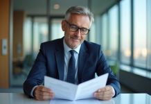 Gestionnaire financier : définition, rôle et missions en entreprise Manager financier en costume dans un bureau moderne