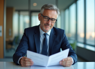 Gestionnaire financier : définition, rôle et missions en entreprise Manager financier en costume dans un bureau moderne