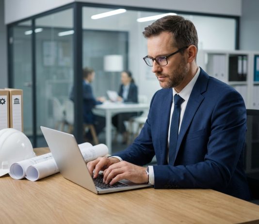 Adapter son logiciel de paie en fonction de son secteur d’activité Manager paie homme en costume dans un bureau moderne