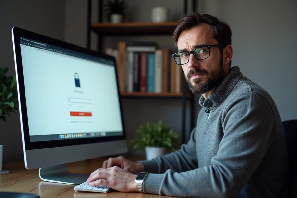 Professeur à domicile confronté à une erreur de connexion sur le portail IProf depuis son bureau personnel