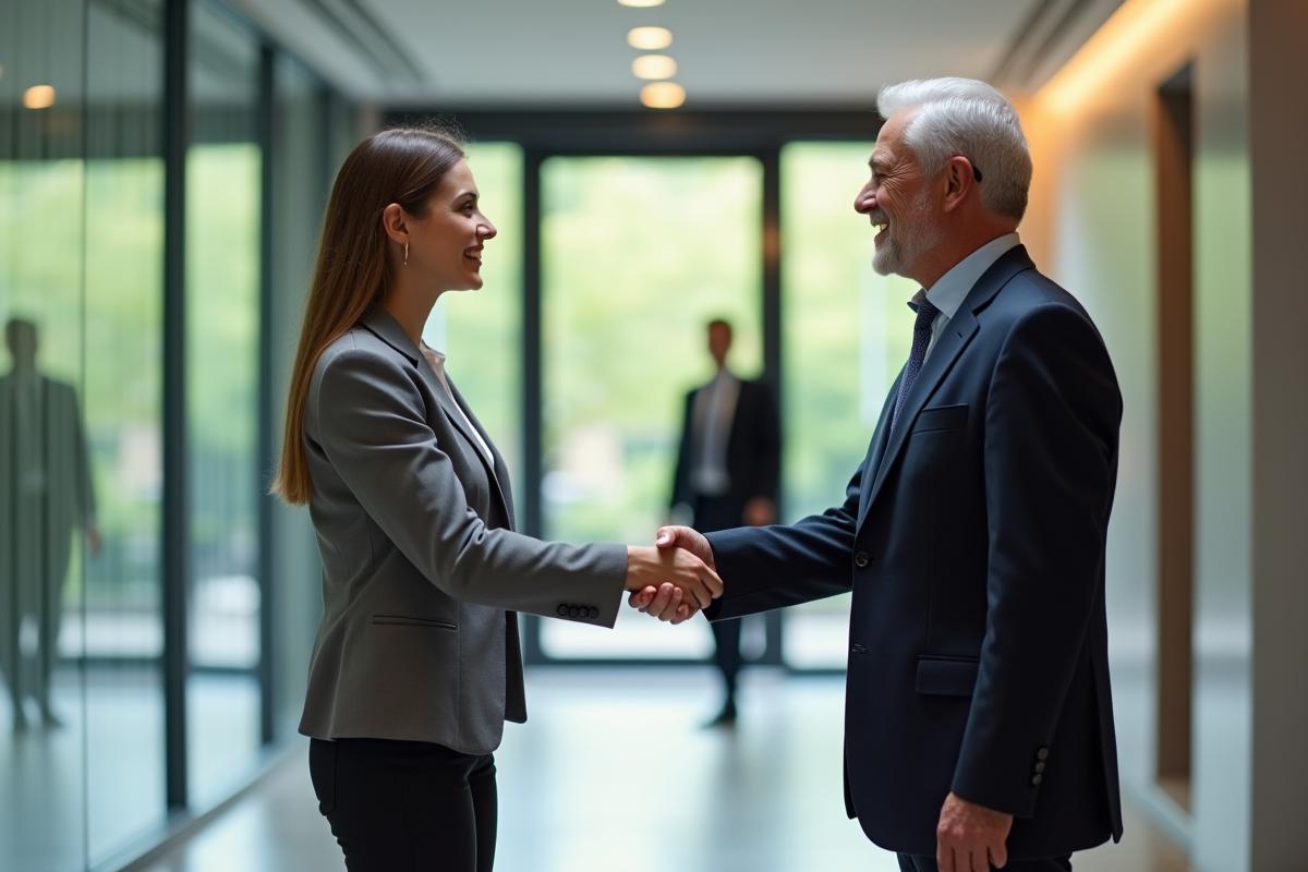 Jeune femme et homme d